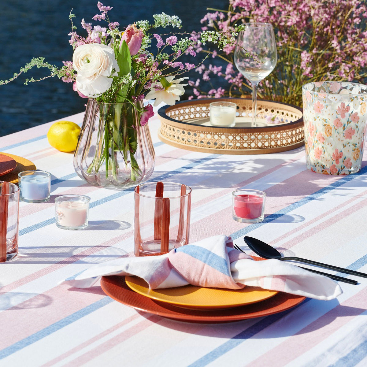 Linge de table rayé - 100% coton