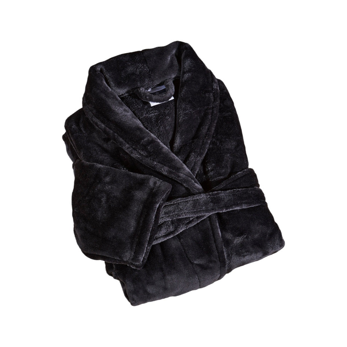 Peignoir Mixte Microfibre - Col Chale #Couleur_NOIR