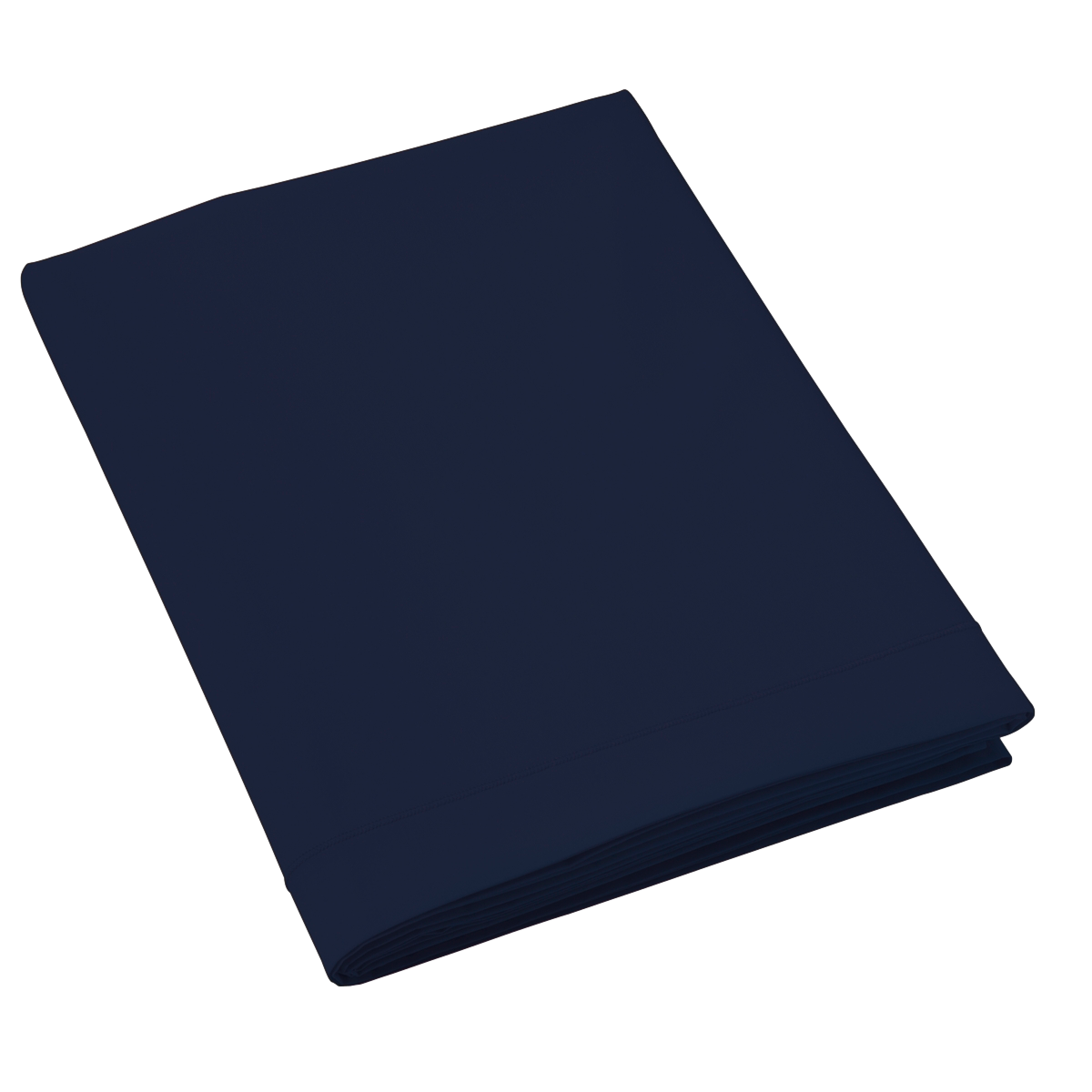 Drap plat - Uni Percale de coton #Couleur_BLEU MARINE