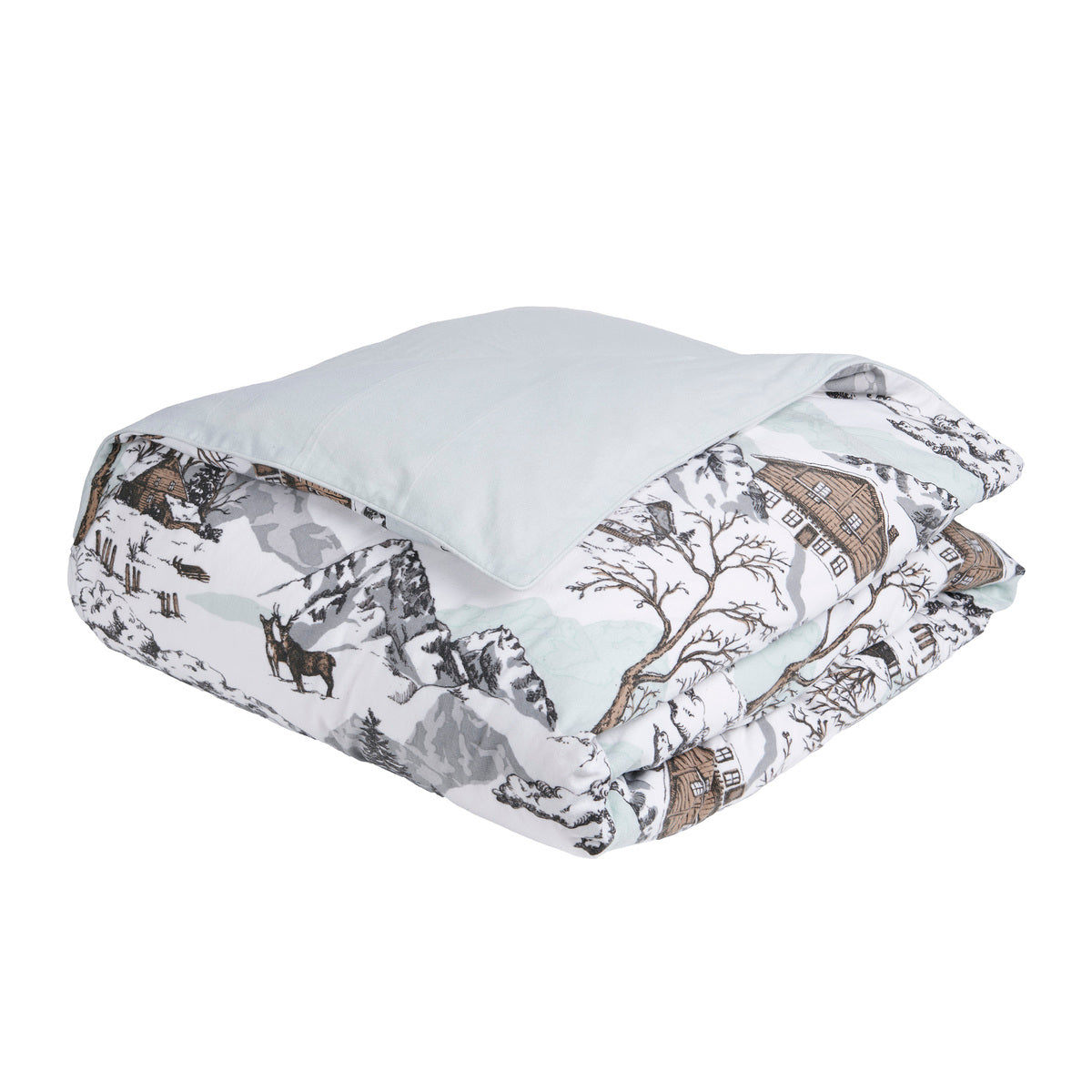 Housse de couette Montagne - Flanelle de coton