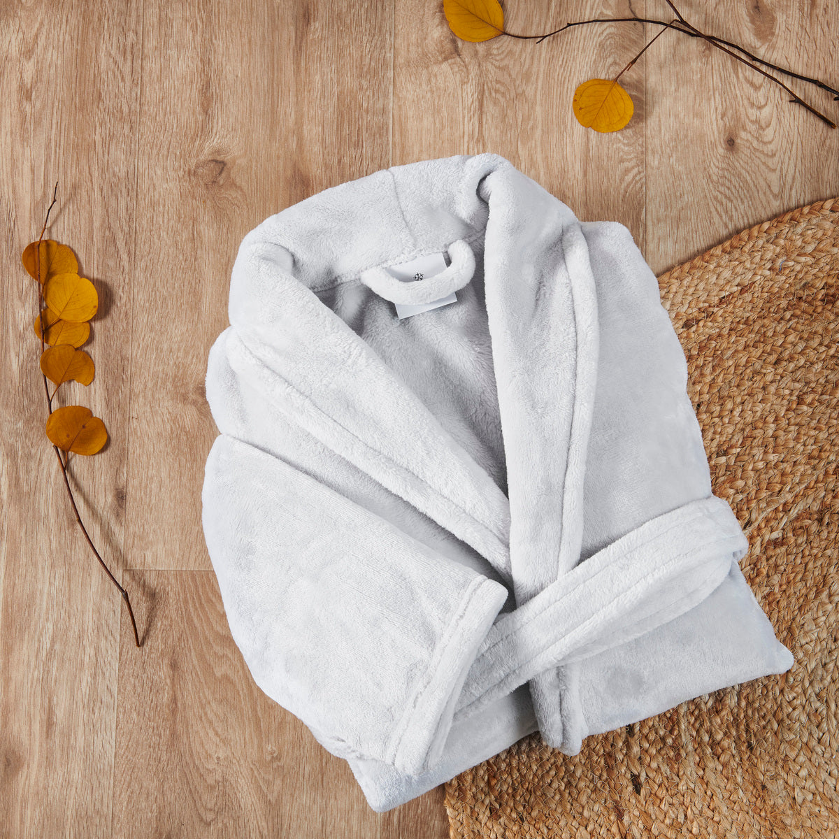 Peignoir Mixte Polaire - Col Chale #Couleur_PERLE