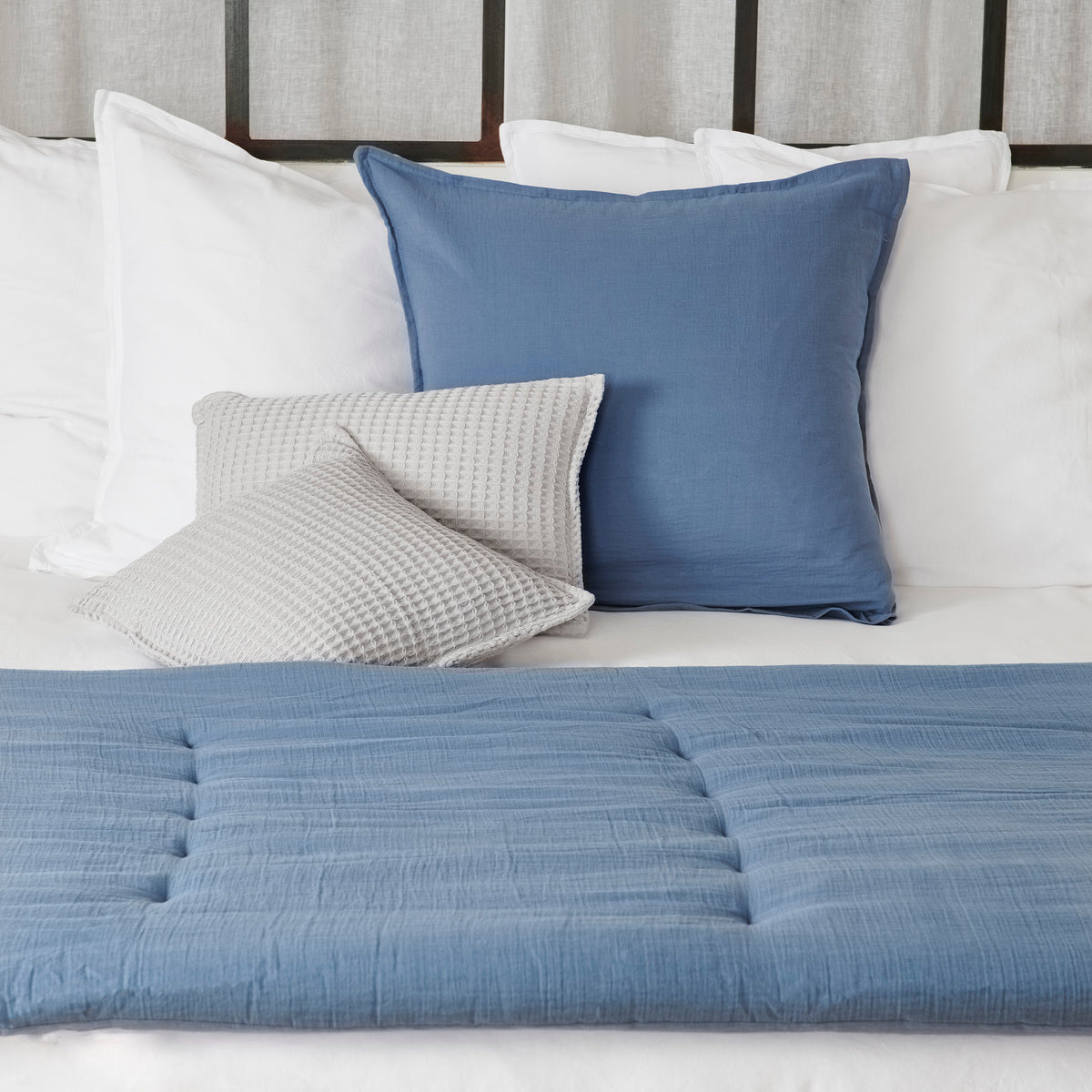 Edredon Nuage - Gaze de coton #Couleur_BLEU JEAN