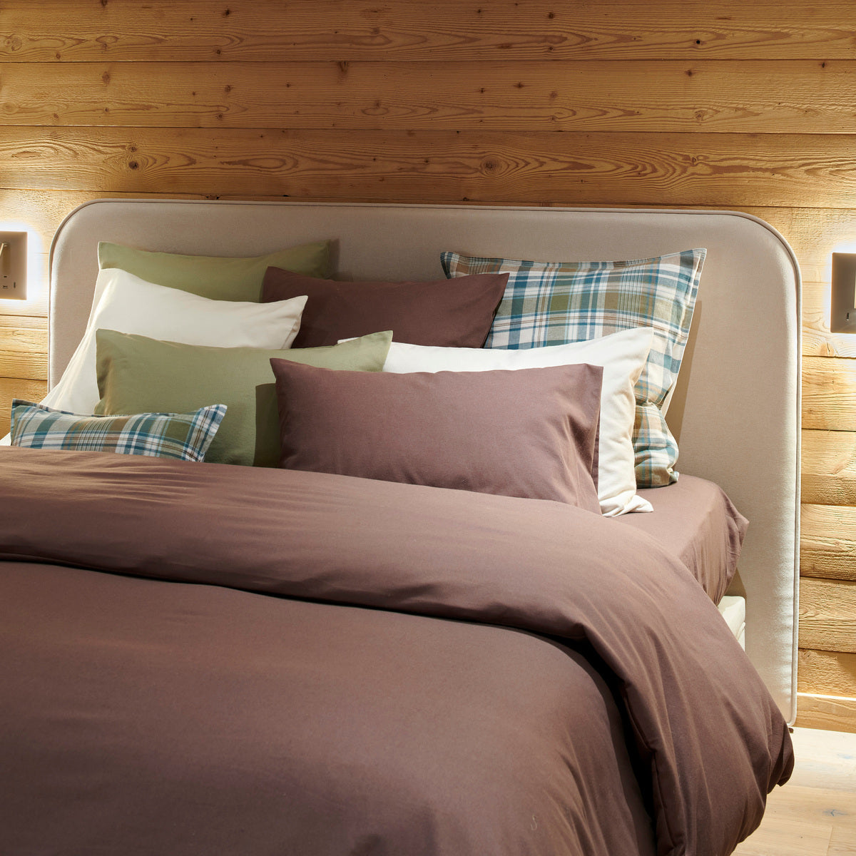 Housse Couette Flanelle Unie #Couleur_BRUN