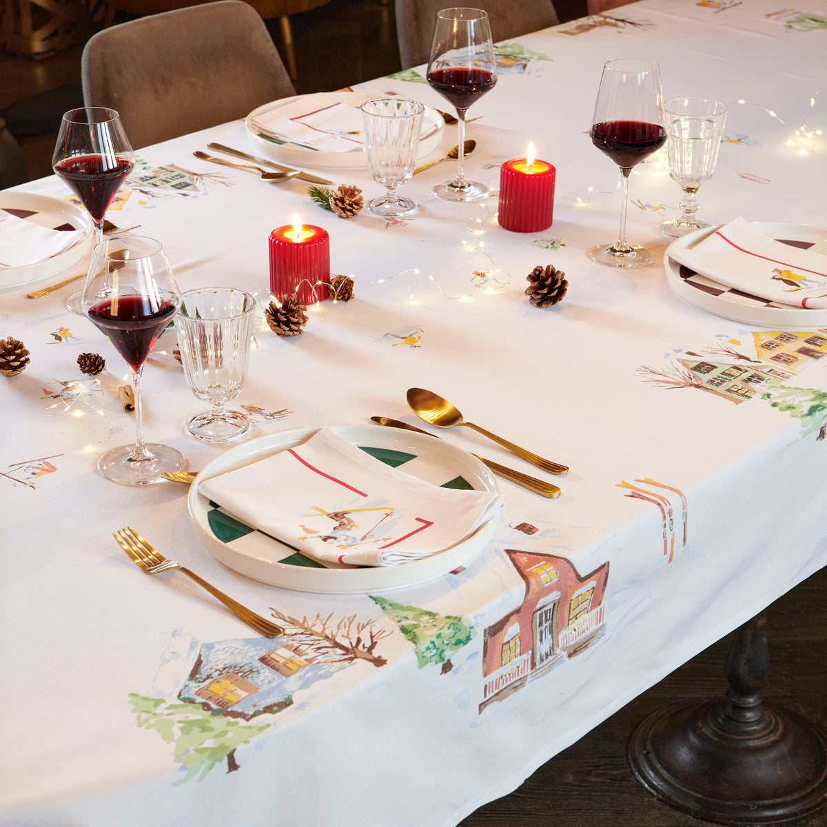 Chemin de table Happy Winter - 100% coton