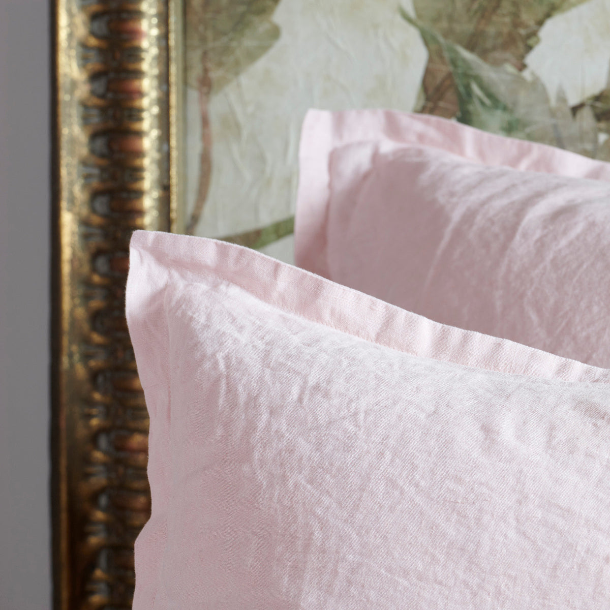 Taie d'oreiller - Uni Lin Lave #Couleur_ROSE PETALE