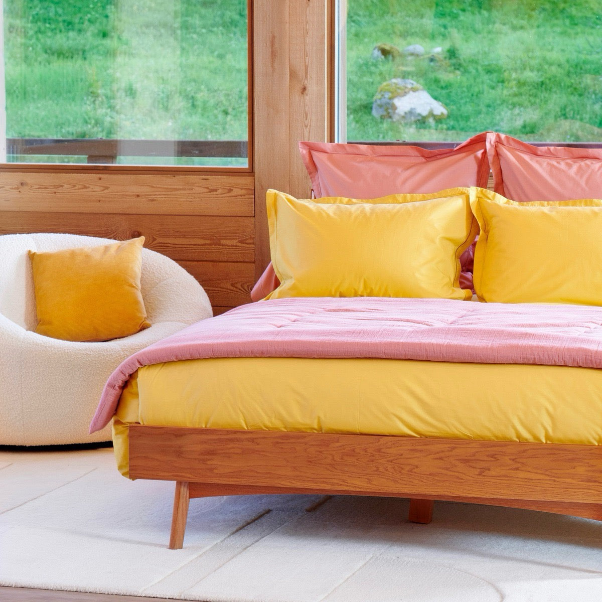 Edredon Nuage - Gaze de Coton #Couleur_ROSE TERRACOTTA