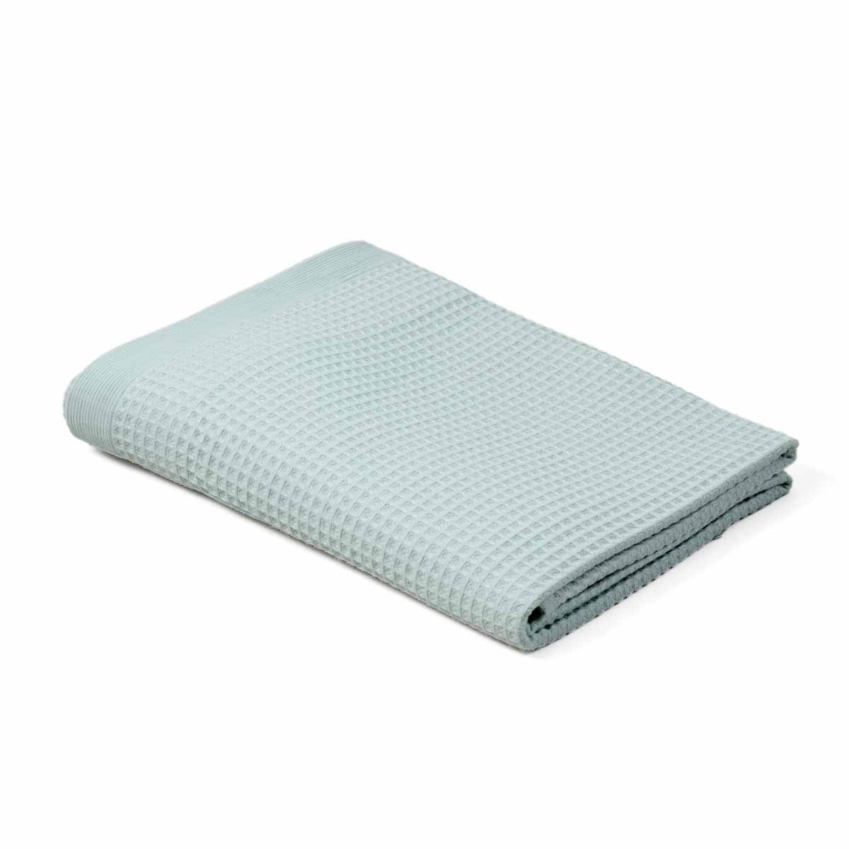 Serviette 50x100 cm en coton nid d’abeille 300 g/m² – Coloris Vert d'eau – Gamme Épure #Couleur_VERT D'EAU