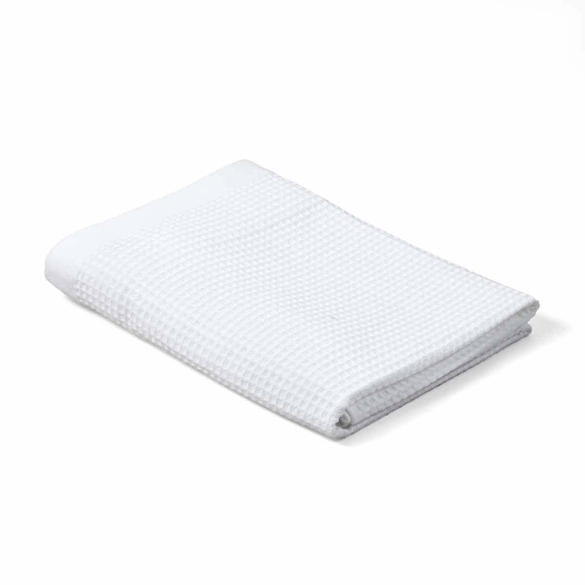 Drap de bain nid d’abeille 70x140 & 100x150 – Épure - Blanc #Couleur_BLANC
