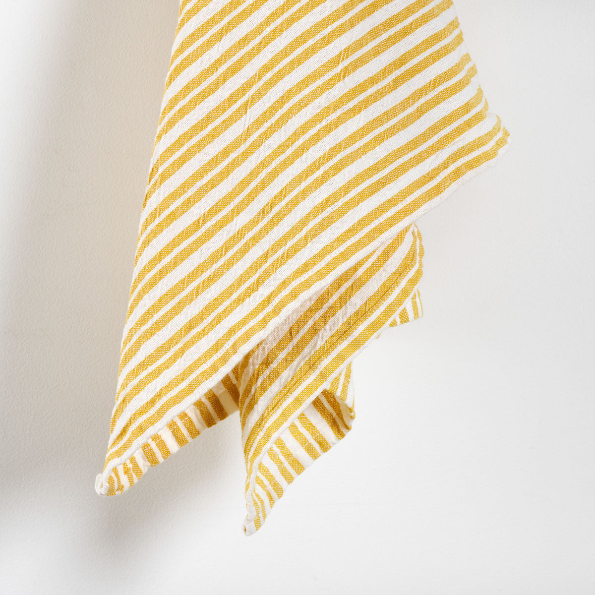 torchon à rayures zoom coloris jaune #Couleur_JAUNE