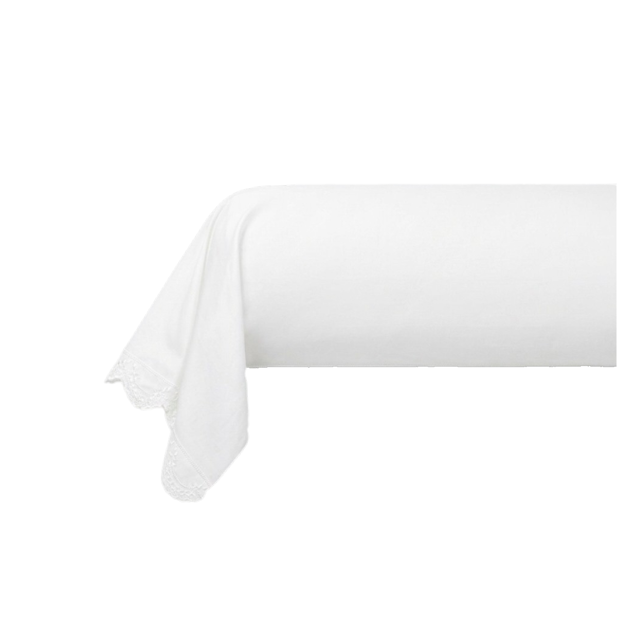 Taie de traversin brodée Héloïse - Percale de coton