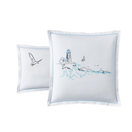 Taie d'oreiller Phare - Percale de coton brodée #Couleur_BLANC