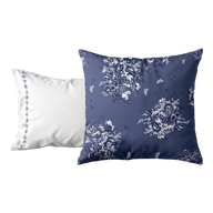 Taie d'oreiller Poème Bleu - Percale de coton