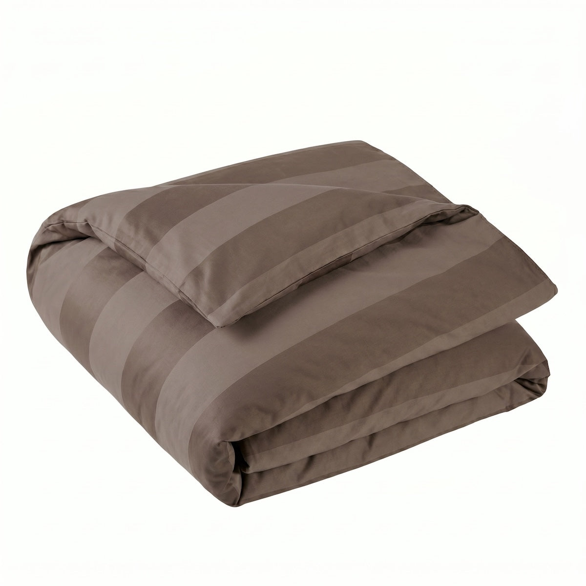 Housse de couette Belle Soirée Rayée - Satin Jacquard #Couleur_TAUPE