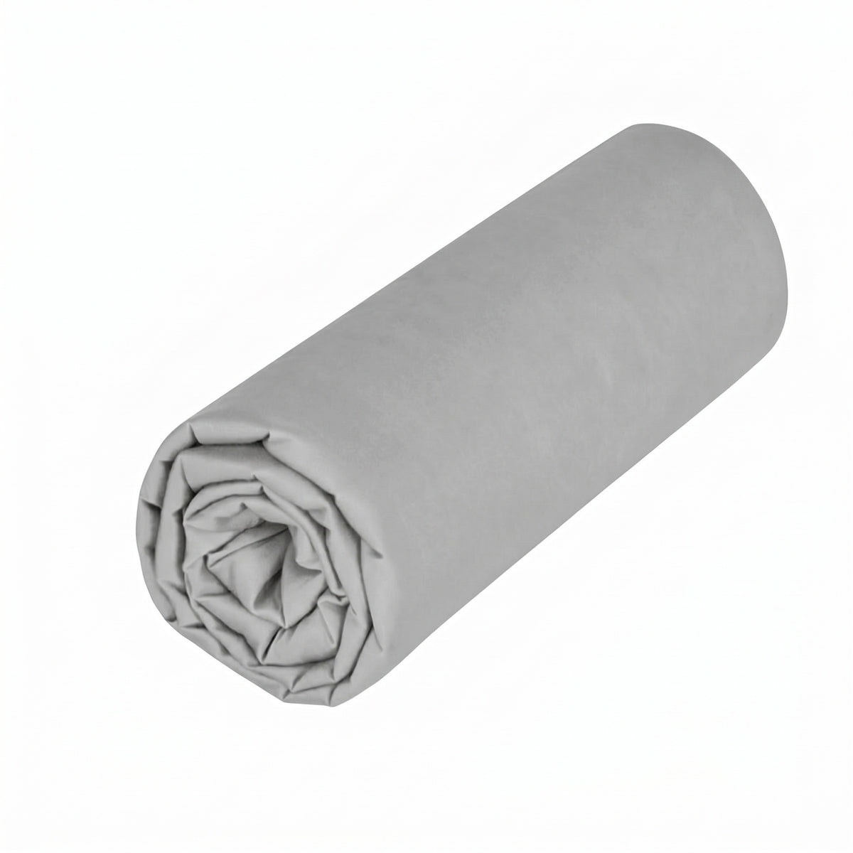 Drap housse double - Uni Percale de coton #Couleur_GRIS