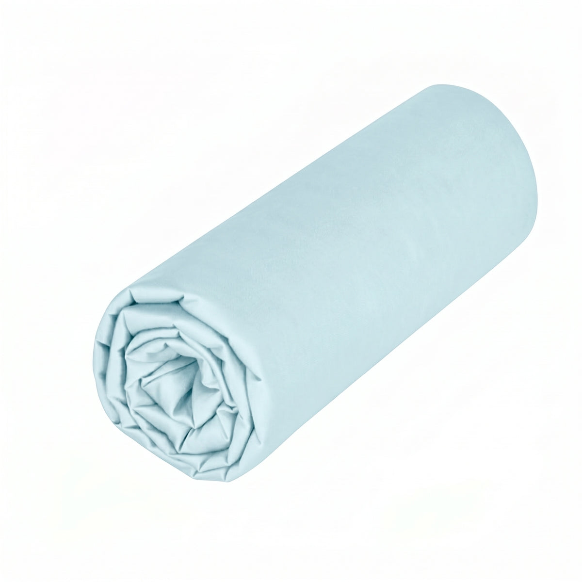 Drap housse double - Uni Percale de coton #Couleur_BLEU HORIZON