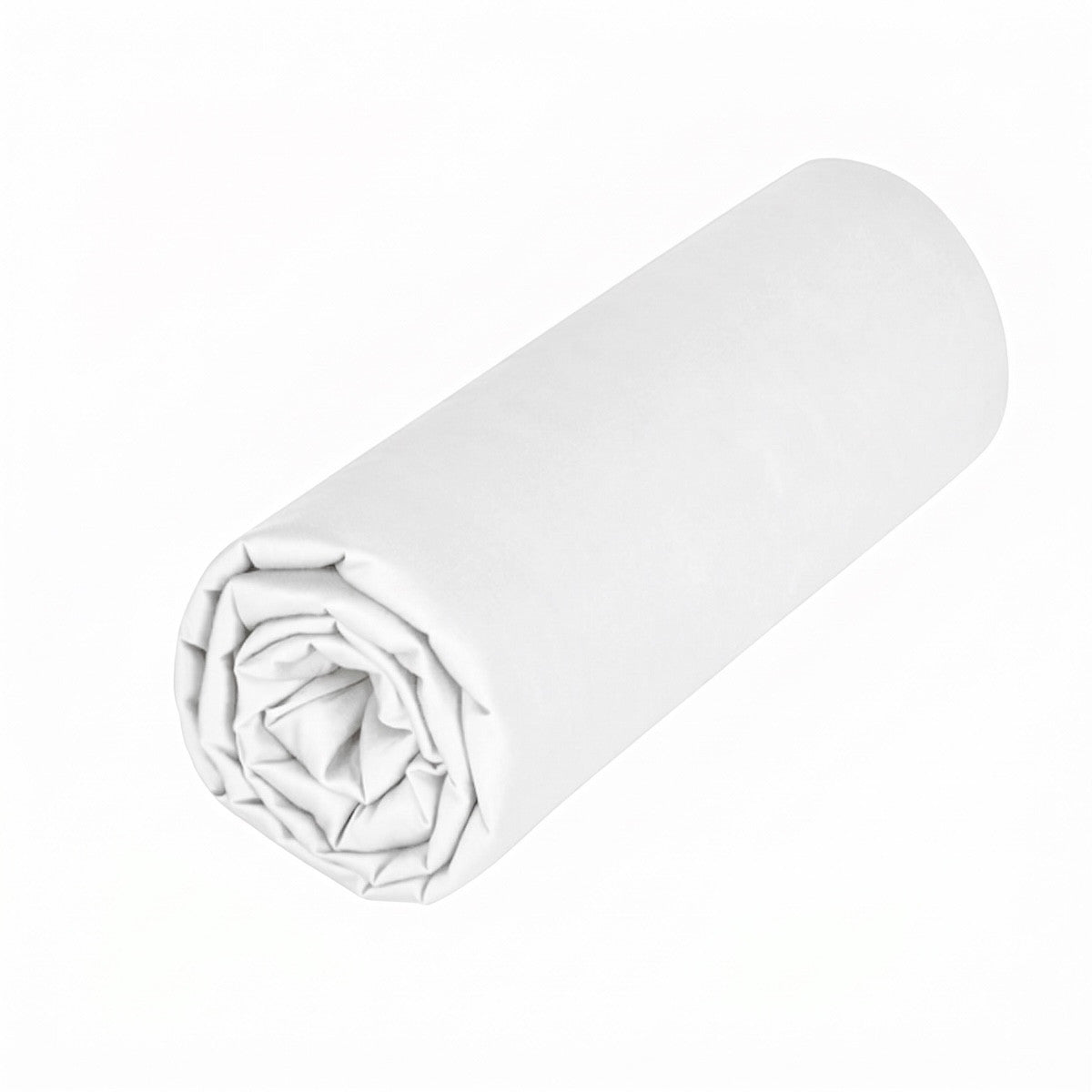 Drap housse double - Uni Percale de coton #Couleur_BLANC