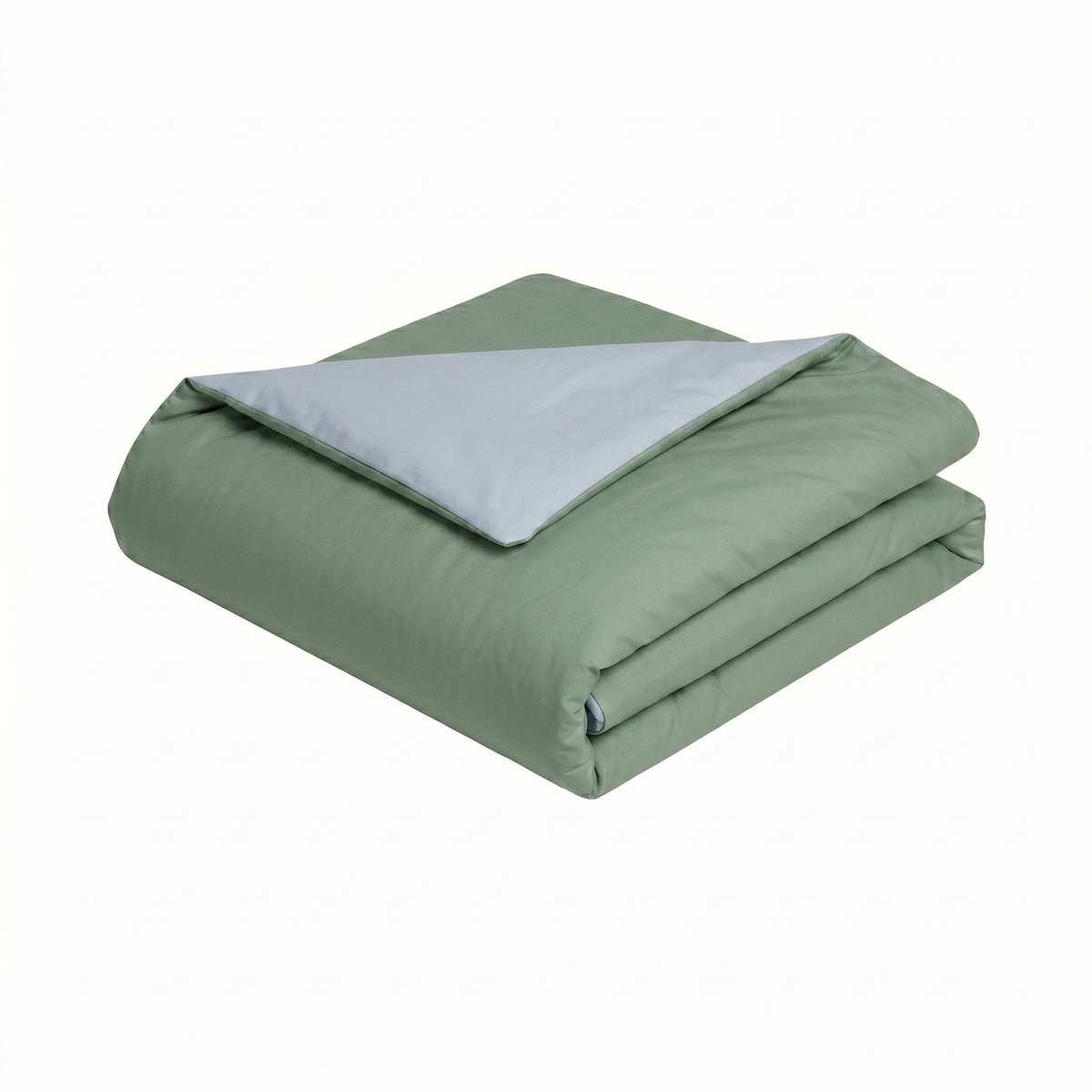 Housse de couette bicolore Duo Coton - Coton 57 fils #Couleur_NENUPHAR/GRIS SOURIS
