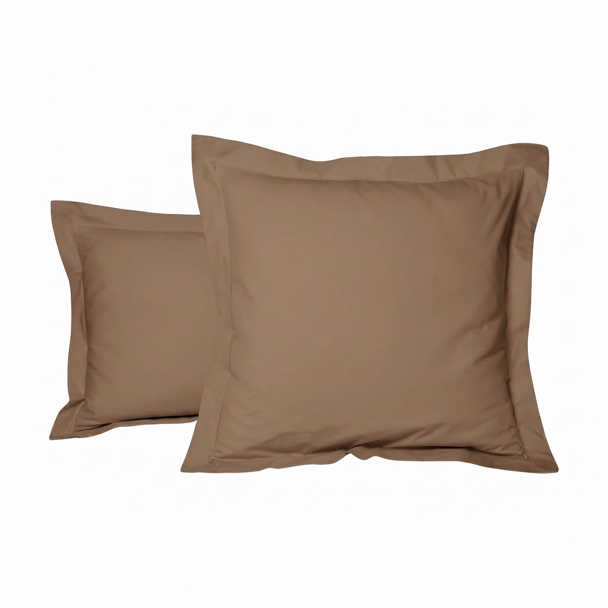 Taie d'oreiller - Uni Coton #Couleur_MARRON TAUPE
