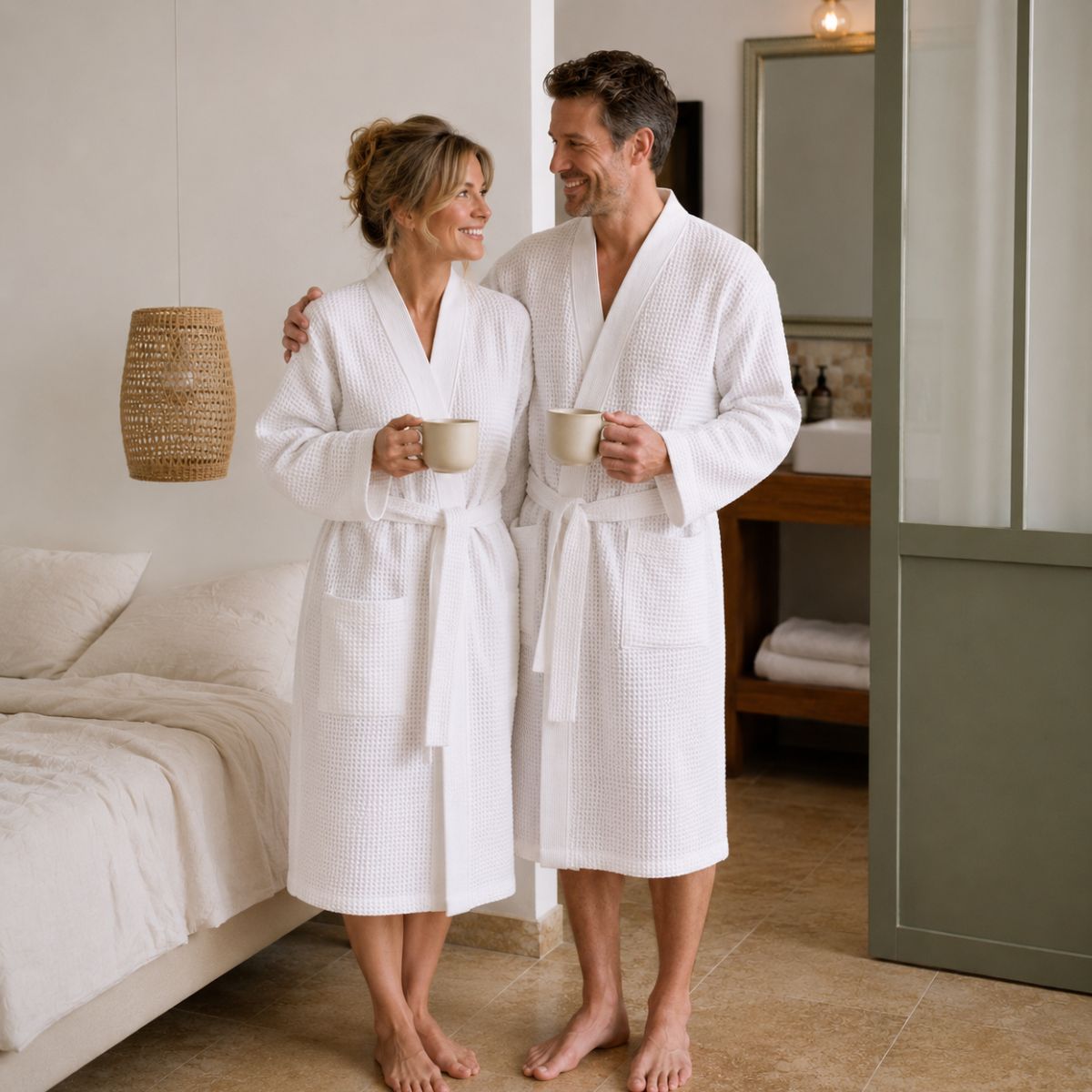 Kimono en nid d’abeille 300 g/m² - Épure #Couleur_BLANC