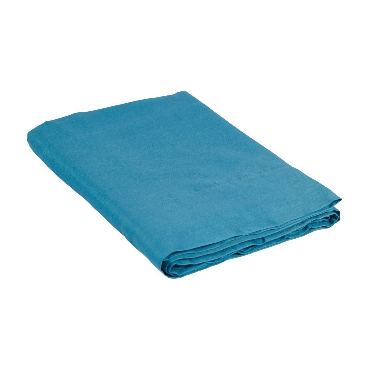 Drap plat Douce Nuit - Satin de coton #Couleur_BLEU PAON