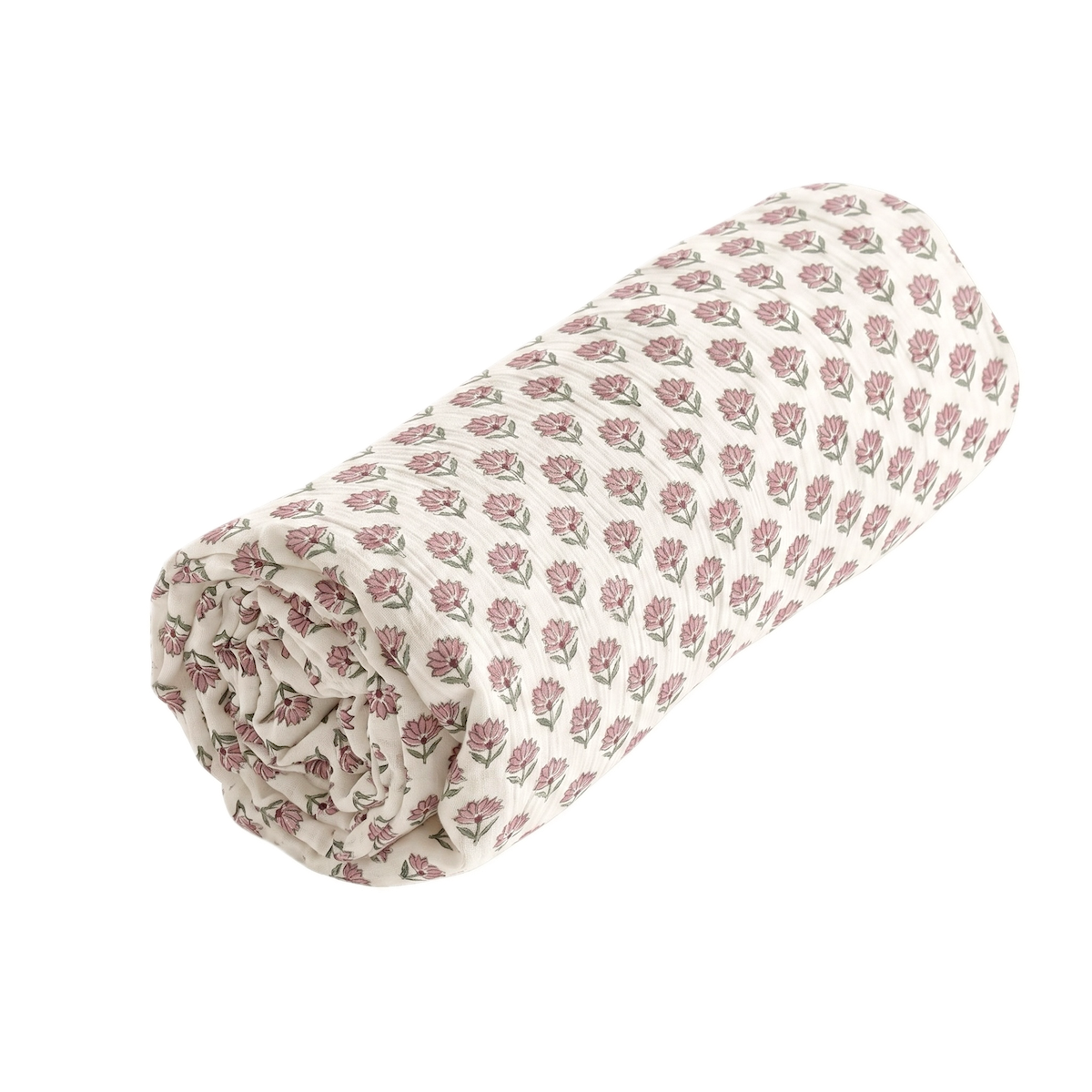 Drap-housse Néroli en triple gaze de coton imprimée