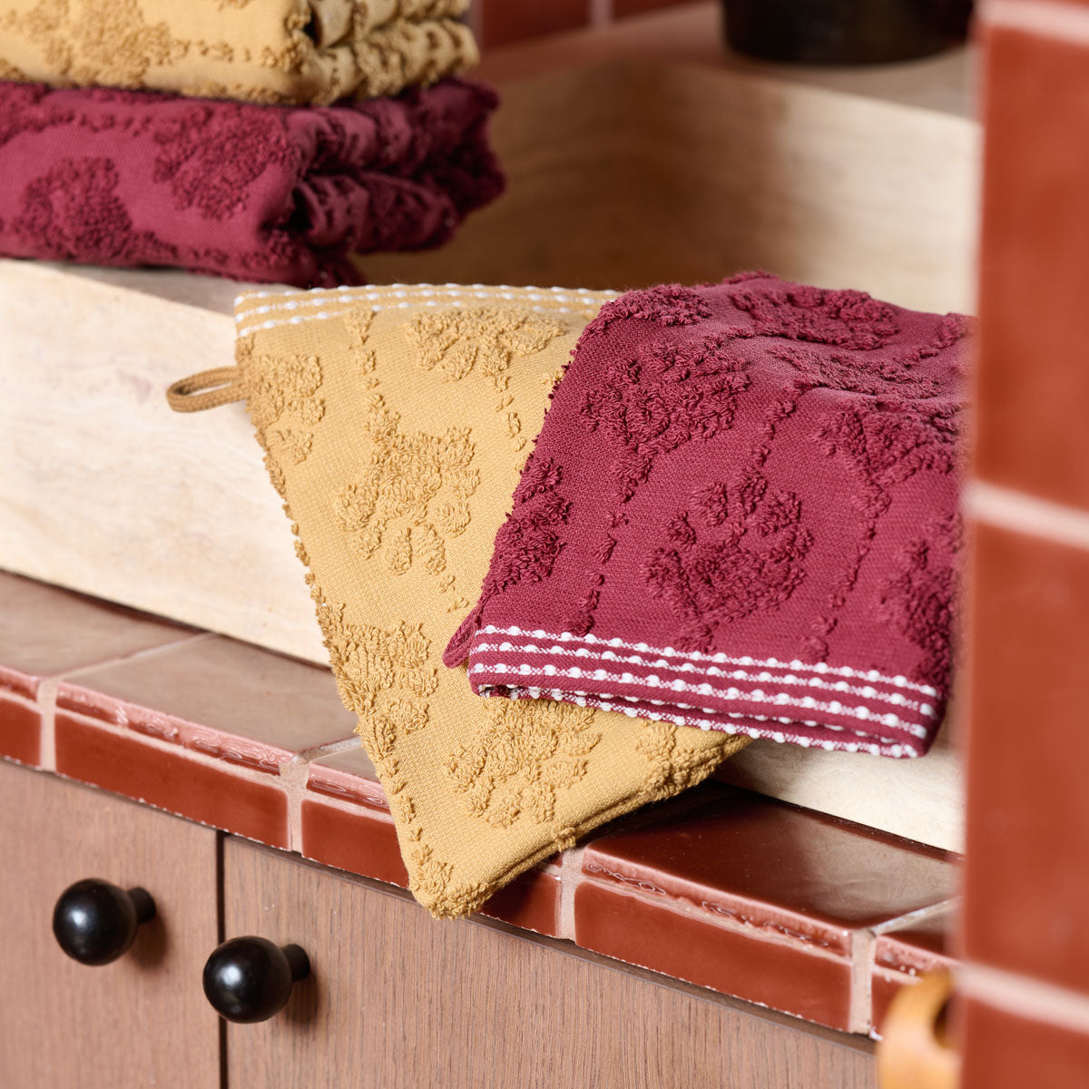 Linge de bain Néroli - Éponge jacquard ciselée 550g/m²