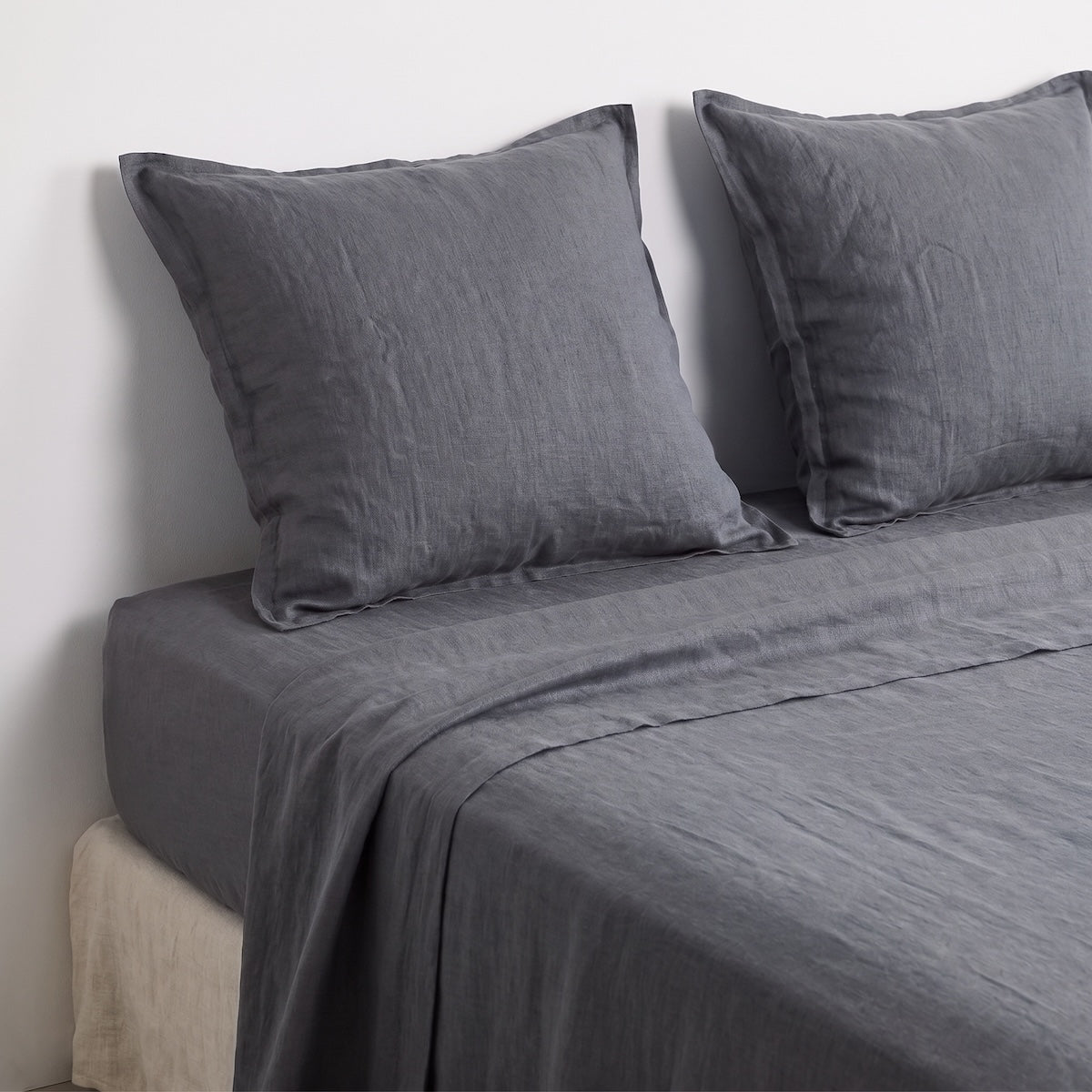 Parure Drap Lin 1 Dp 270 + 1 Dh 160 + 2 To 65 #Couleur_ANTHRACITE