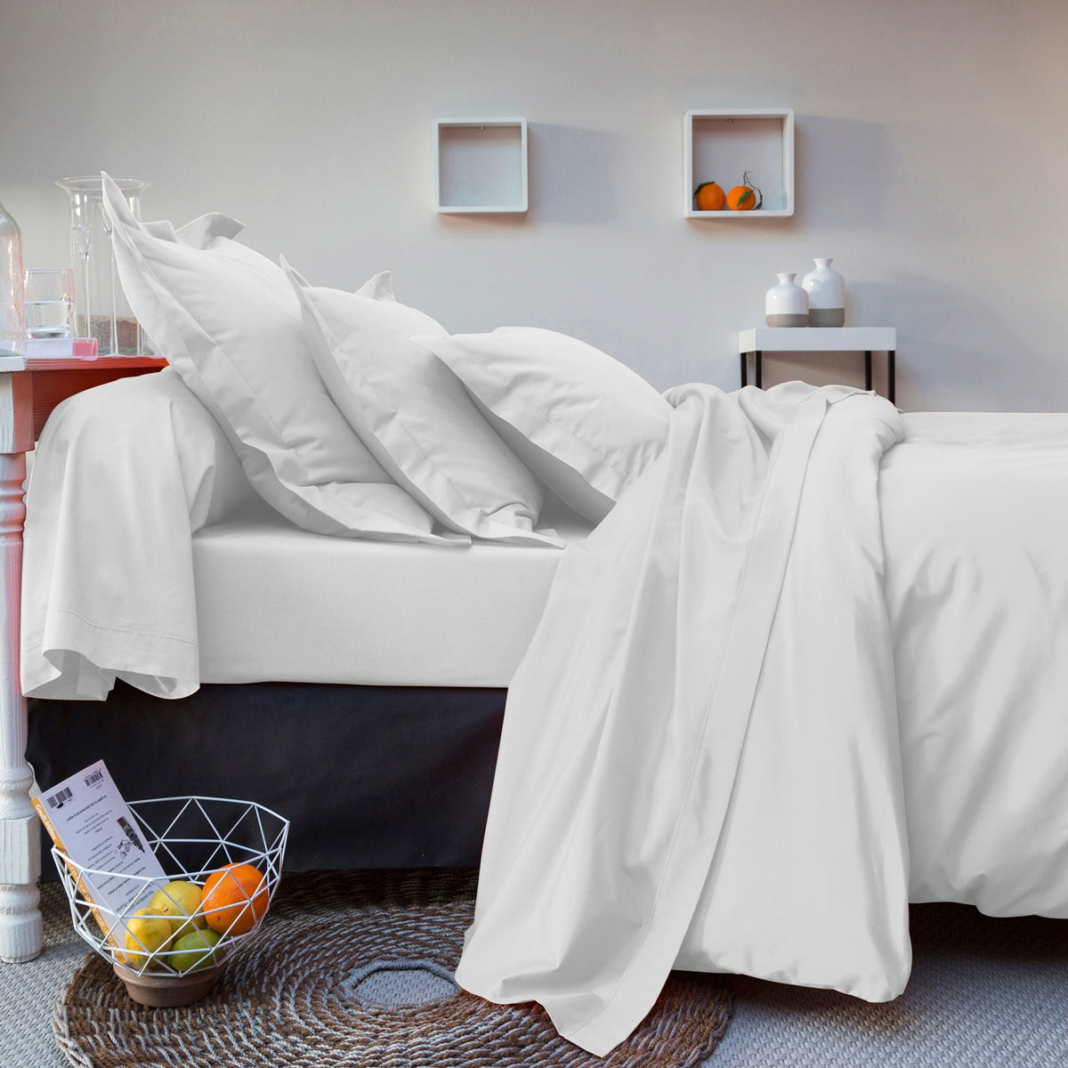 Housse Couette Uni 100% Coton Blanche | Linge de lit | Tradition des Vosges #Couleur_BLANC