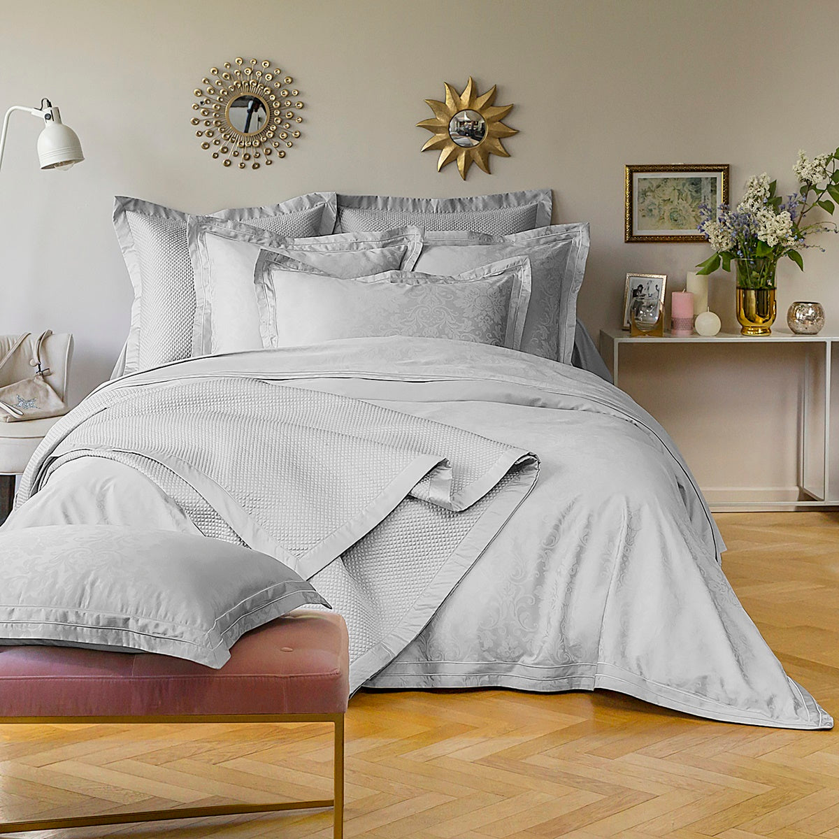Taie Traversin Charme satin de coton | Linge de lit | Tradition des Vosges #Couleur_GRIS PERLE