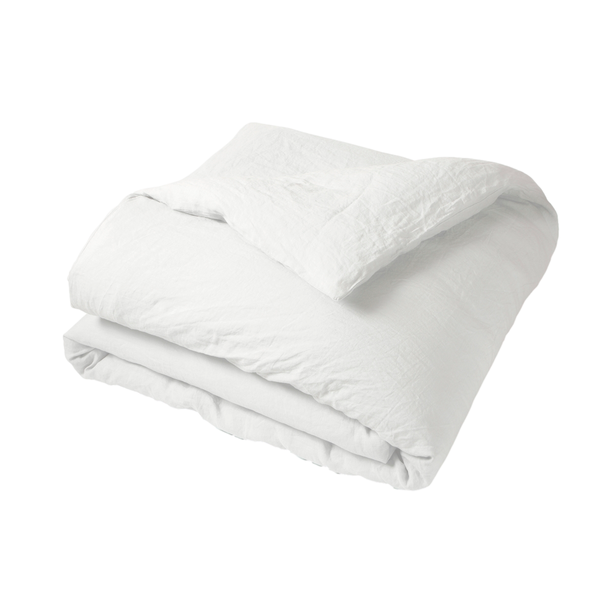 Housse Couette Unie Lin Lave Blanc | Linge de lit | Tradition des Vosges #Couleur_BLANC