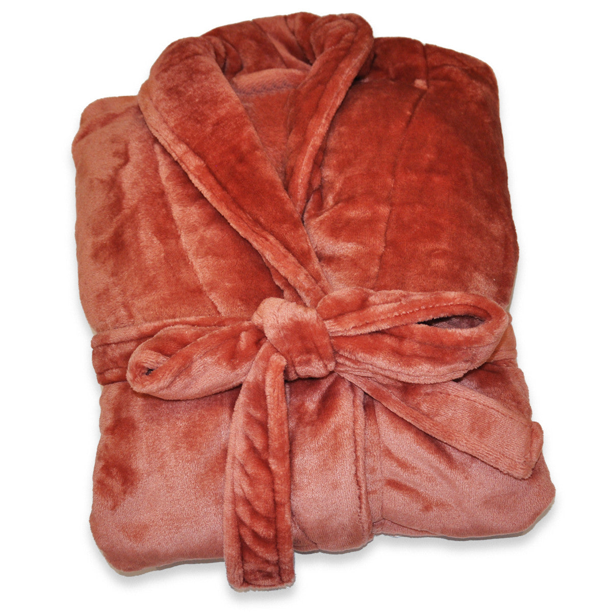 Peignoir Microfibre - Col Châle - Terre Cuite #Couleur_TERRE CUITE