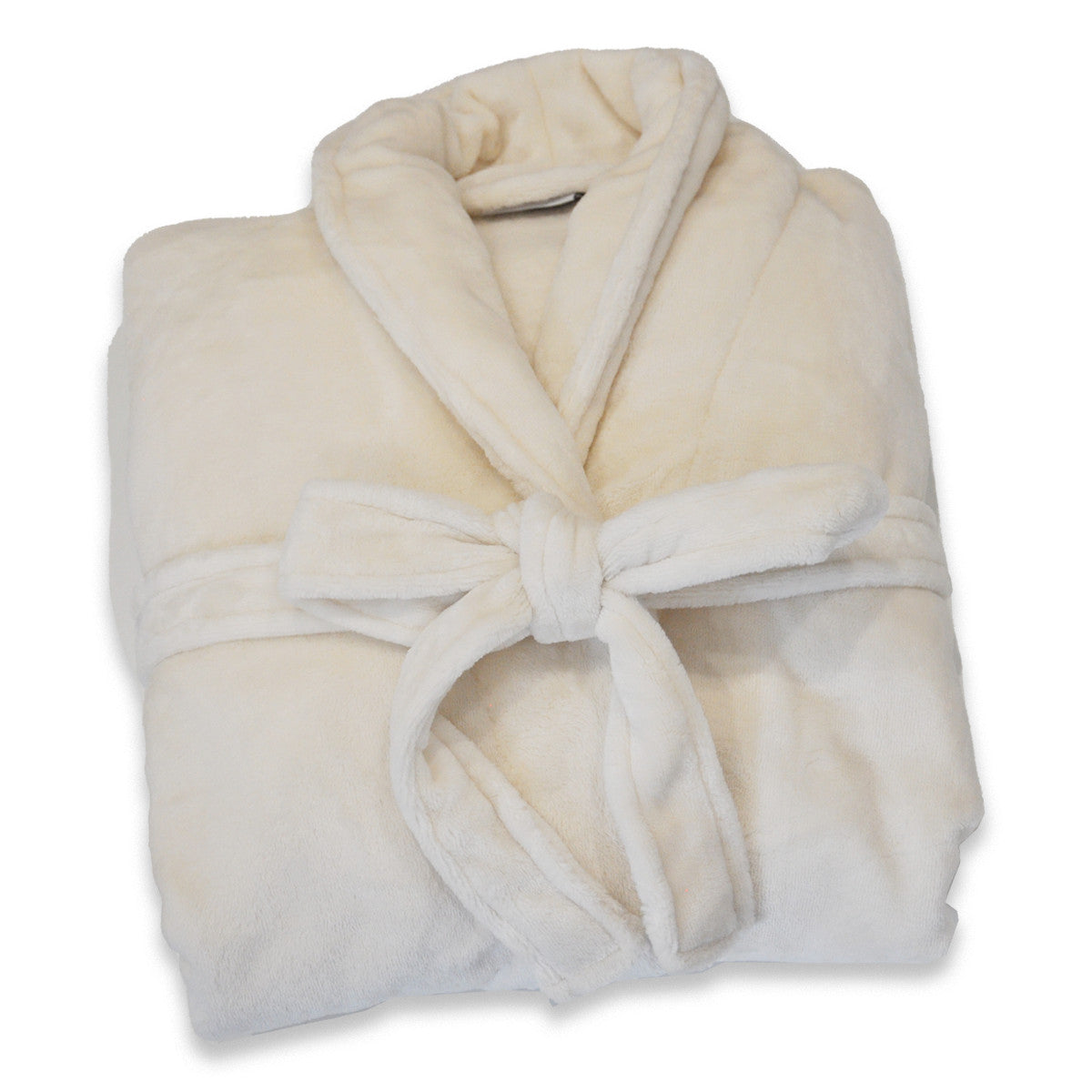 Peignoir Microfibre - Col Châle - Beige #Couleur_ECRU