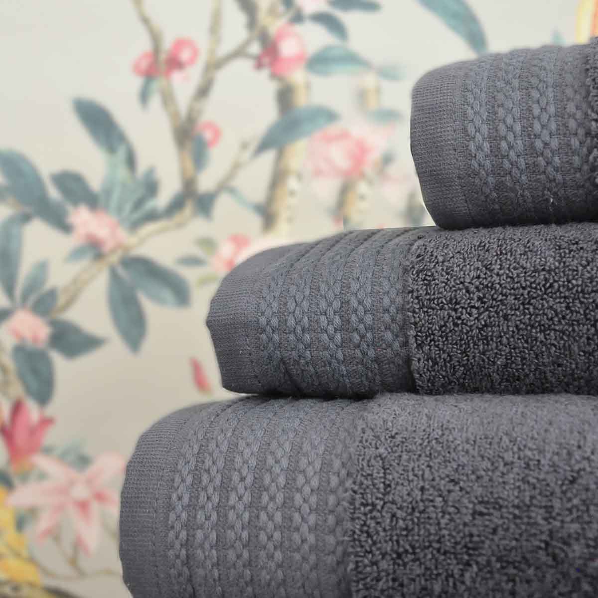 Serviette De Toilette Douceur - Coton/ Modal 600g/m² - Anthracite #Couleur_GRIS ANTHRACITE