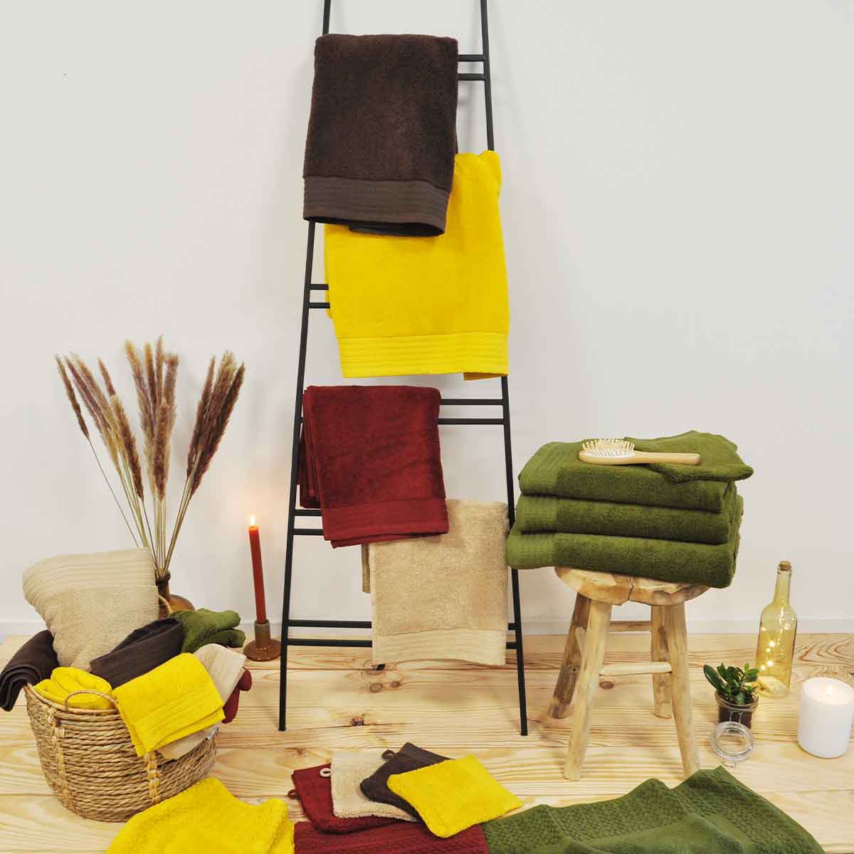 Serviette De Toilette Douceur - Coton/ Modal 600g/m² #Couleur_OLIVE