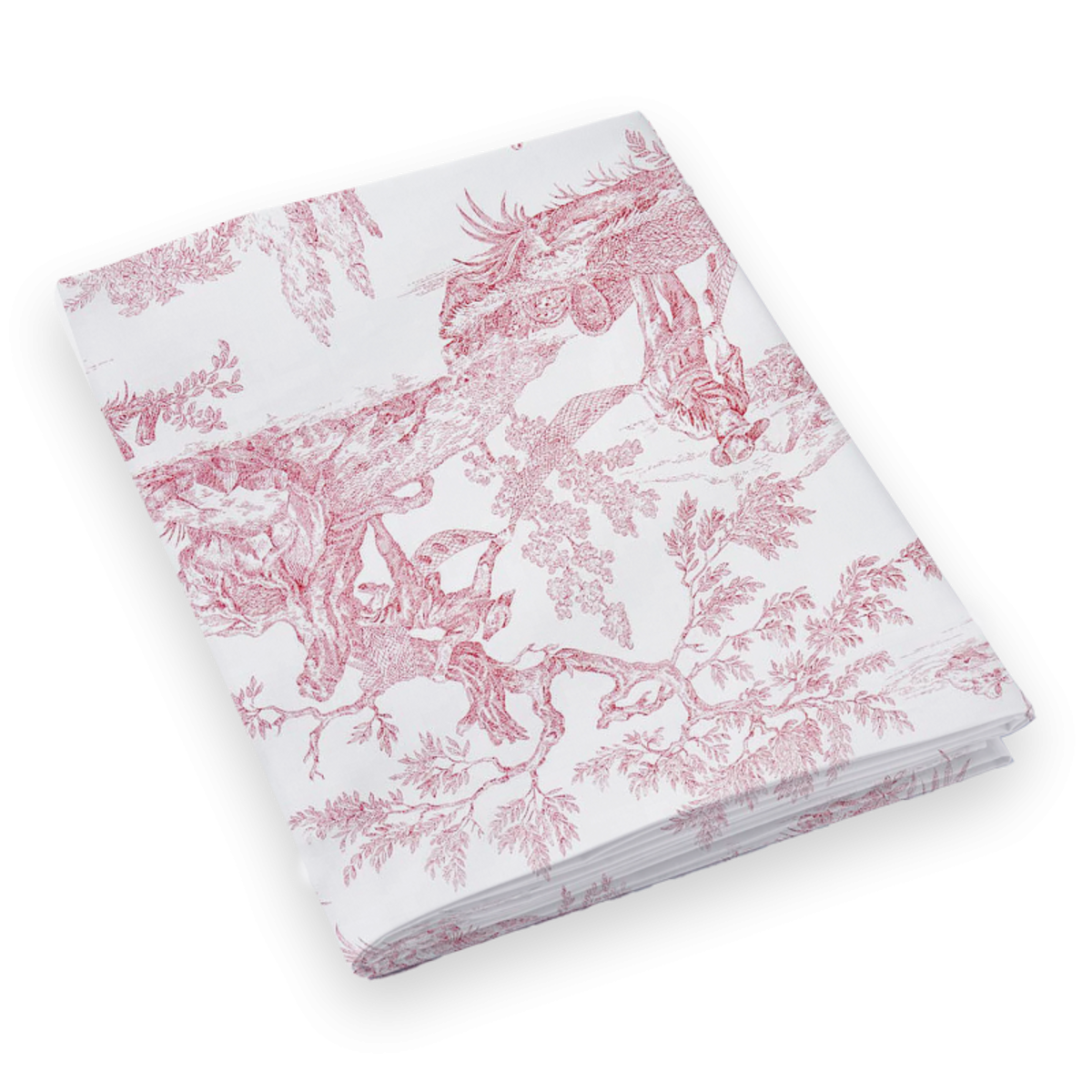Drap plat Tendresse - 100% Coton #Couleur_BORDEAUX/NATUREL