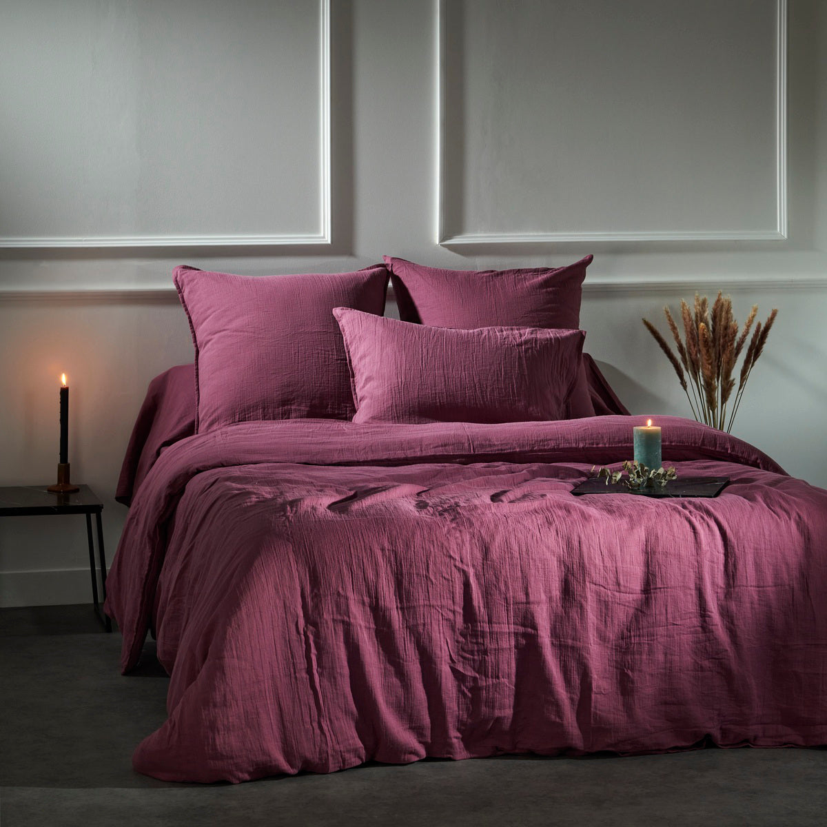 Drap-housse - Gaze De Coton #Couleur_FIGUE
