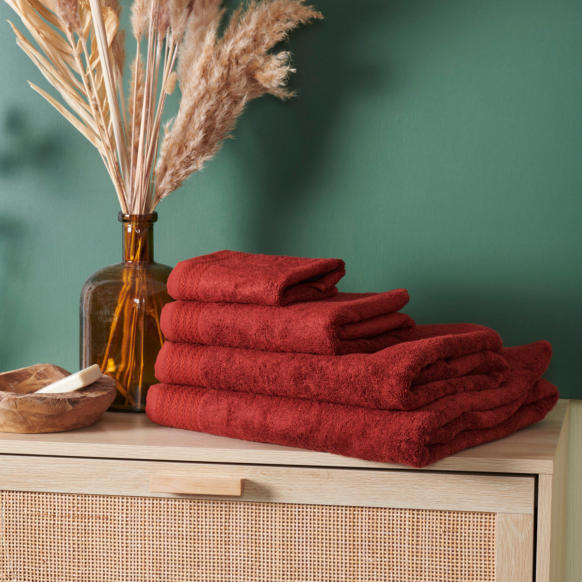 Serviette Douceur - Coton/ Modal 600g/m² #Couleur_FEU