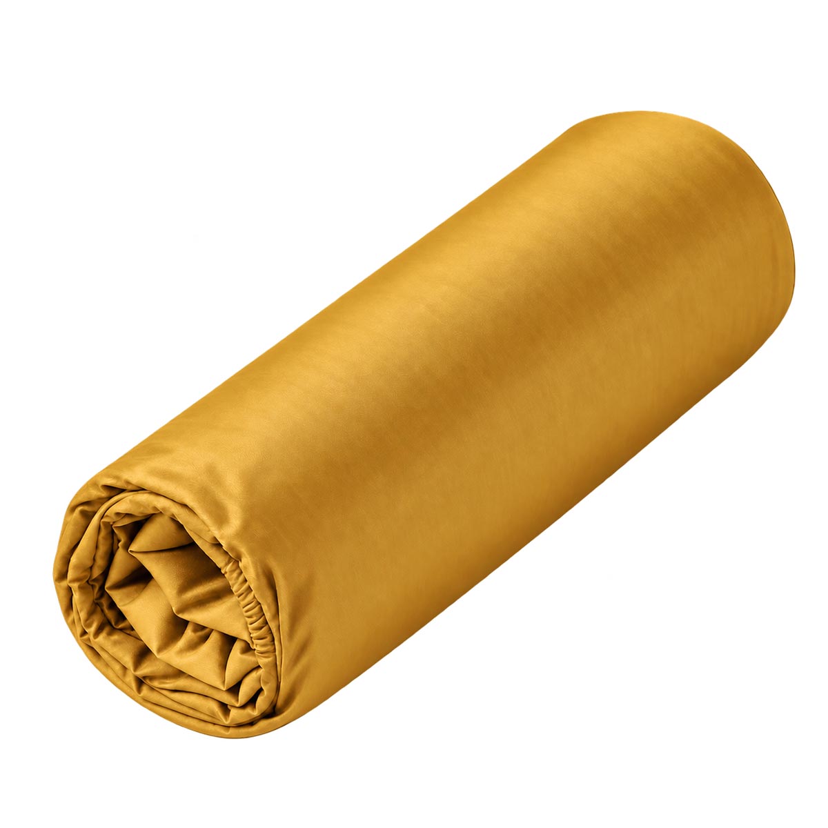 Drap housse Douce Nuit - Satin de coton #Couleur_OCRE