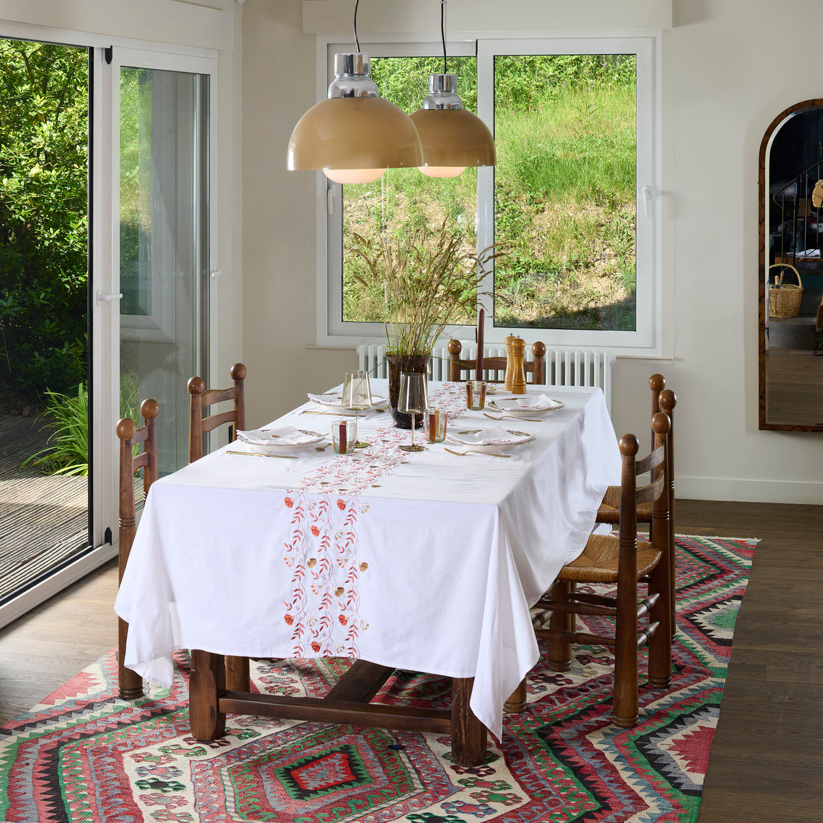 Floressa Tablecloth - Embroidered Washed Cotton
