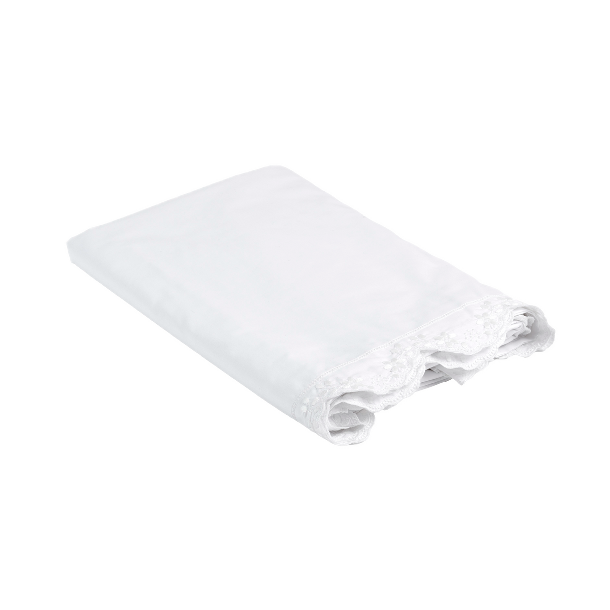 Embroidered flat sheet Héloïse - Embroidered cotton percale