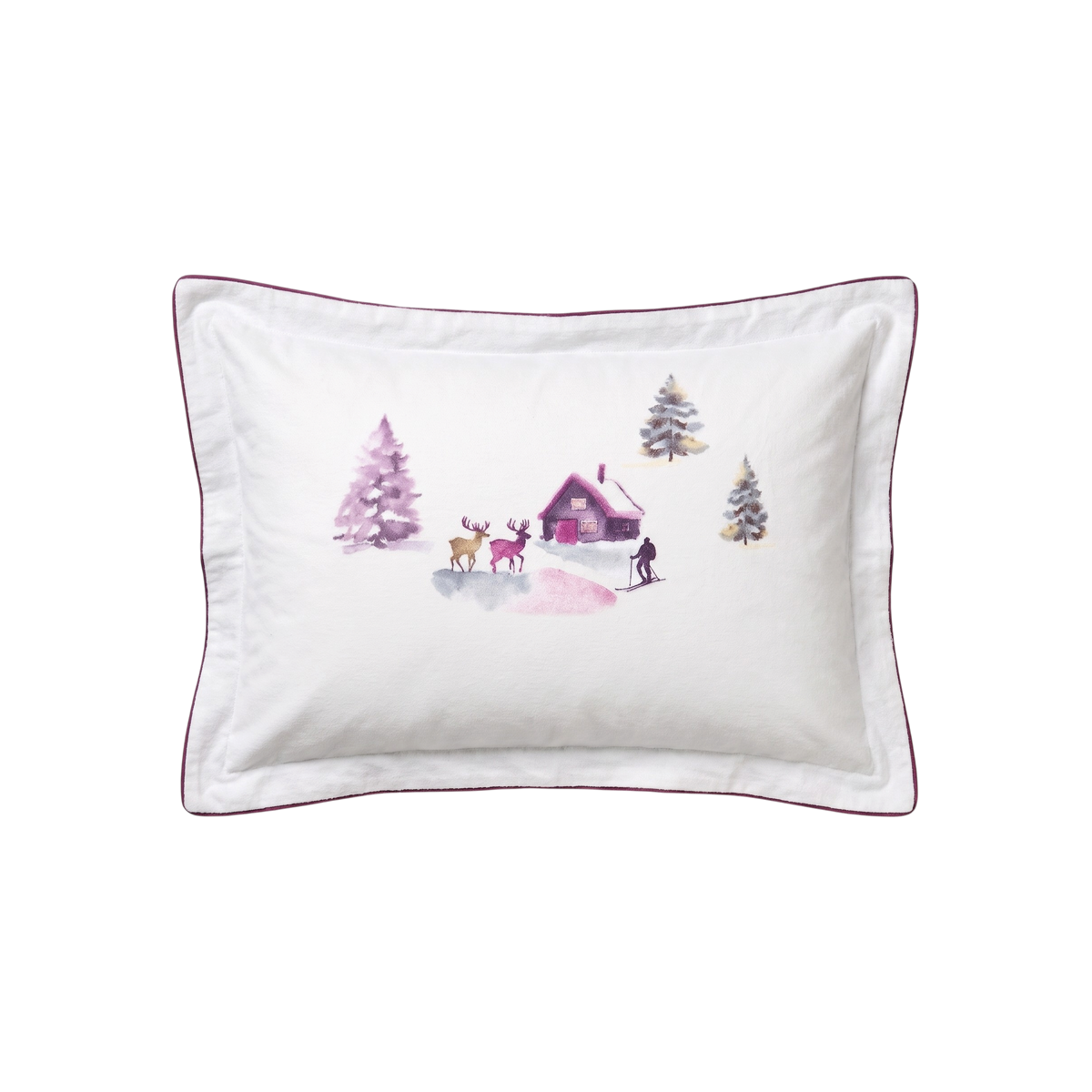 Taie d'oreiller Champagny - Flanelle de coton 160 g/m² | Blanc des Prés