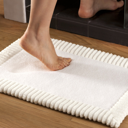 Tapis Bain Chenille Blanc | Linge de bain | Tradition des Vosges 2