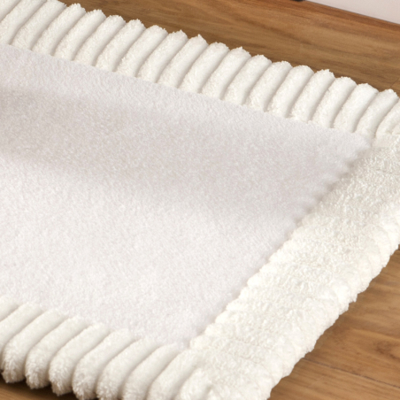 Tapis Bain Chenille Blanc | Linge de bain | Tradition des Vosges