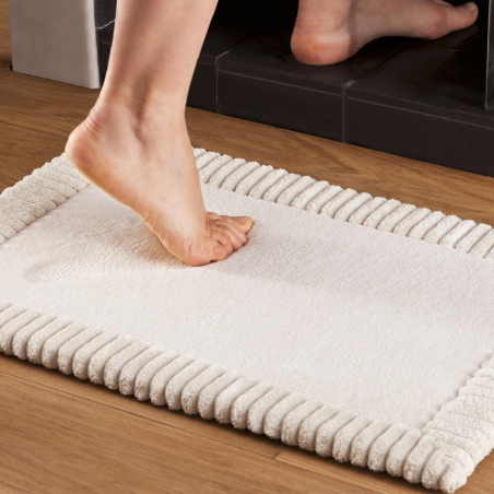 Tapis Bain Chenille Beige | Linge de maison | Tradition des Vosges