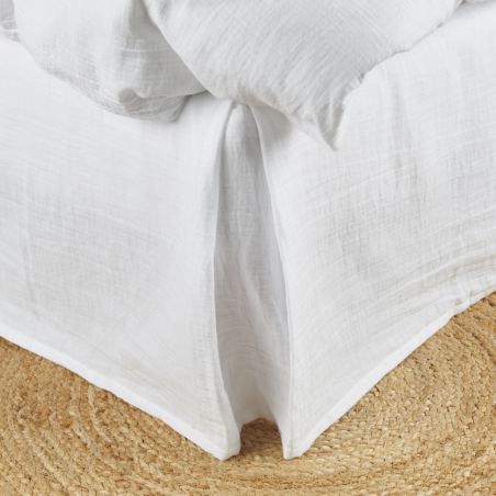 Cache Sommier Gaze De Coton - Blanc