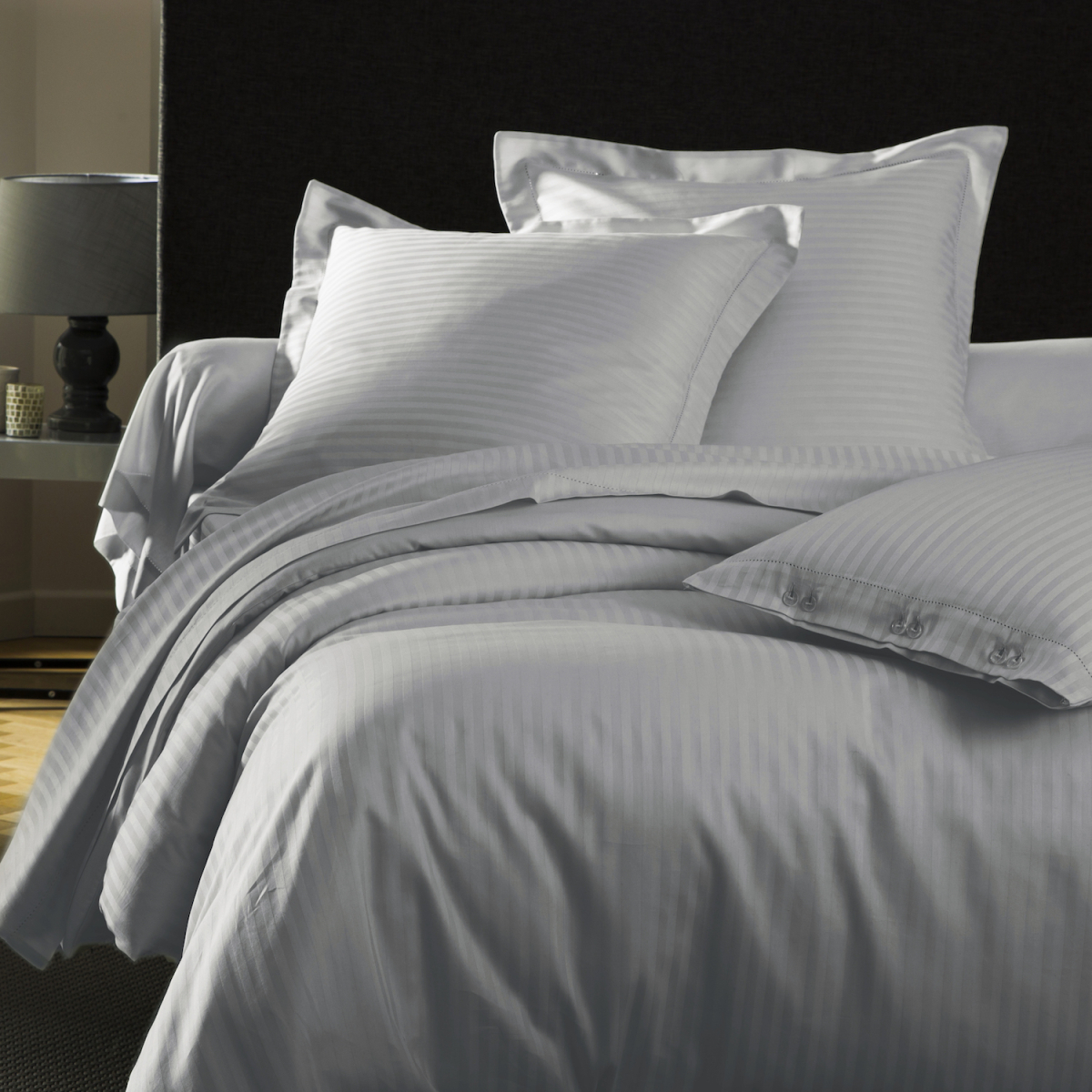 Satin Couture bed linen set grey | Bed linen | Tradition des Vosges