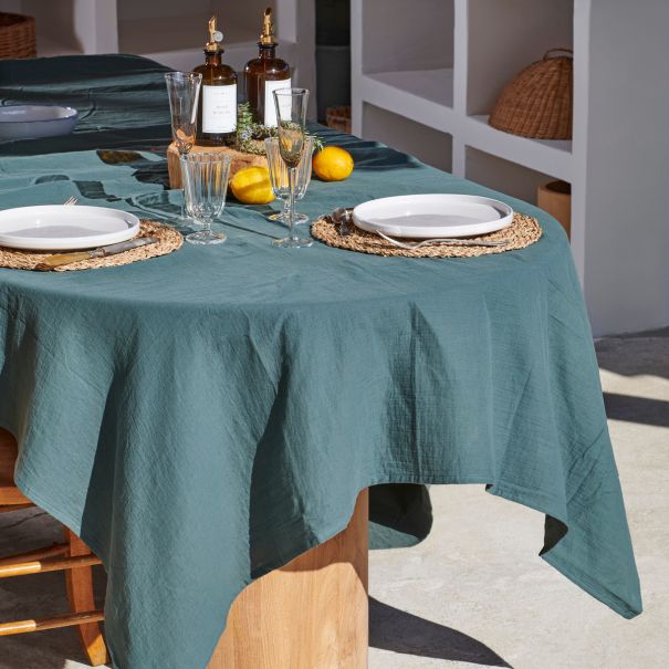 Cotton gauze tablecloth | Summer table linen | Vosges tradition