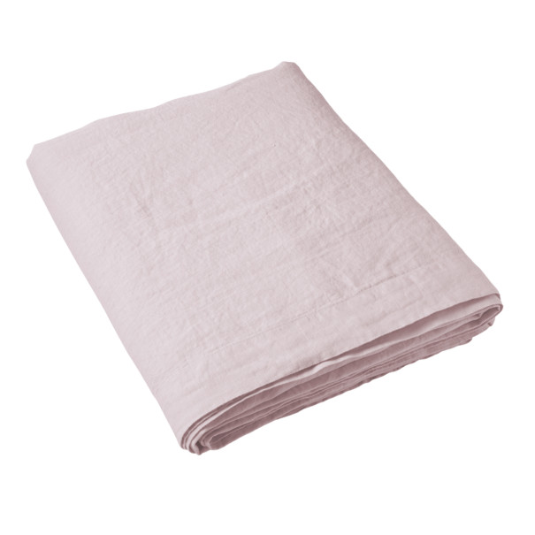 Drap Plat Uni Lin Lave Vieux rose | Linge de maison | Tradition des Vosges