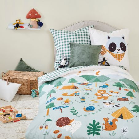 Parure de lit Les Louveteaux - Percale de coton