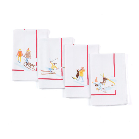 Set of 4 Happy Winter Napkins - 100% Cotton